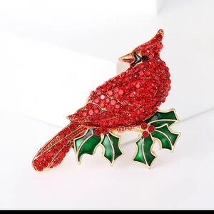 🆕️🎄 RED CARDINAL BIRD CHRISTMAS BROOCH PIN🎄